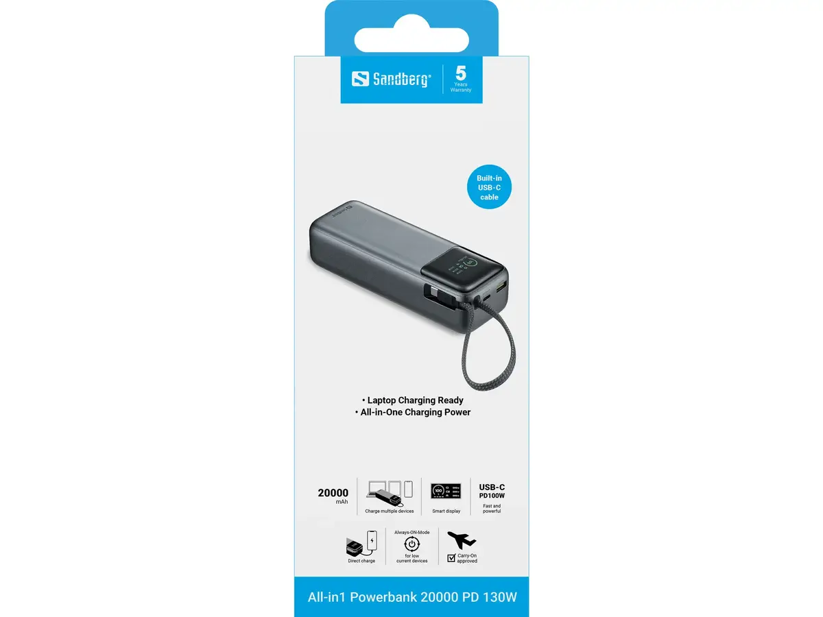 SANDBERG All-in1 Powerbank 20000 PD 130W Photo 6