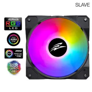 Вентилятор корпуса Evolveo 120 мм EVOLVEO 12FSB, ARGB, питание 4‑pin Molex, ведомый, чёрный