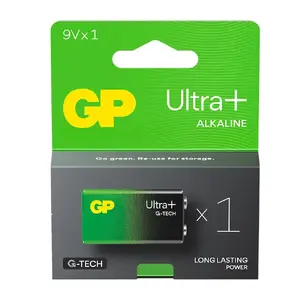 Alkaline 9V battery GP Battery 6LR61 (ULTRA+) — single cell