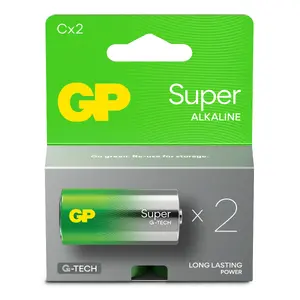 Single-use alkaline battery GP Battery GP14A (C / LR14), 1.5 V, 2 pcs, 50 mm height