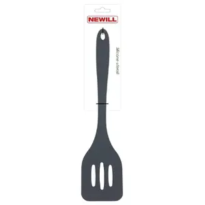 Kitchen spatula Newill 29.5 cm, perforated silicone, heat-resistant to 220°C, grey