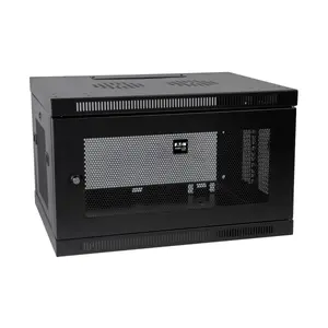 Настенный 6U корпус-стойка Eaton SRW6UDP — низкопрофильный, для коммутаторов, грузоподъёмность 90,7 кг, с замком, чёрный