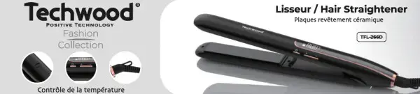 Выпрямитель для волос Techwood TFL-266D Photo 2