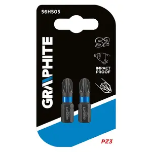 Screwdriver bit GRAPHITE 56H505, Pozidriv PZ3, 1/4" drive, 25 mm length