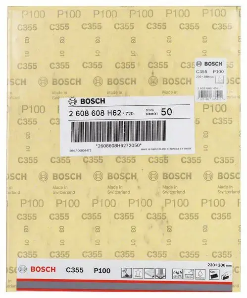 Sanding sheet Bosch 2 608 608 H62 P100 Photo 2