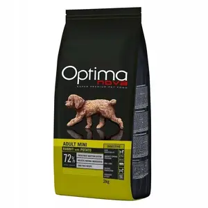 Sausais suņu barības Optimanova Adult Mini Digestive Rabbit with Potato 2 kg – mazām šķirnēm, gremošanas atbalsts