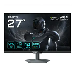 27" QHD игровой монитор GIGABYTE G27Q20 — 2560×1440, 200 Гц, 0,5 мс, 350 кд/м², G‑Sync Compatible, FreeSync Premium, HDR10