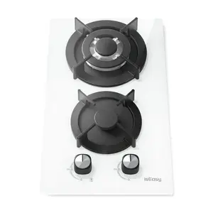 Газовая варочная панель IsEasy MGBG-312A, настольная, 2 конфорки, белая