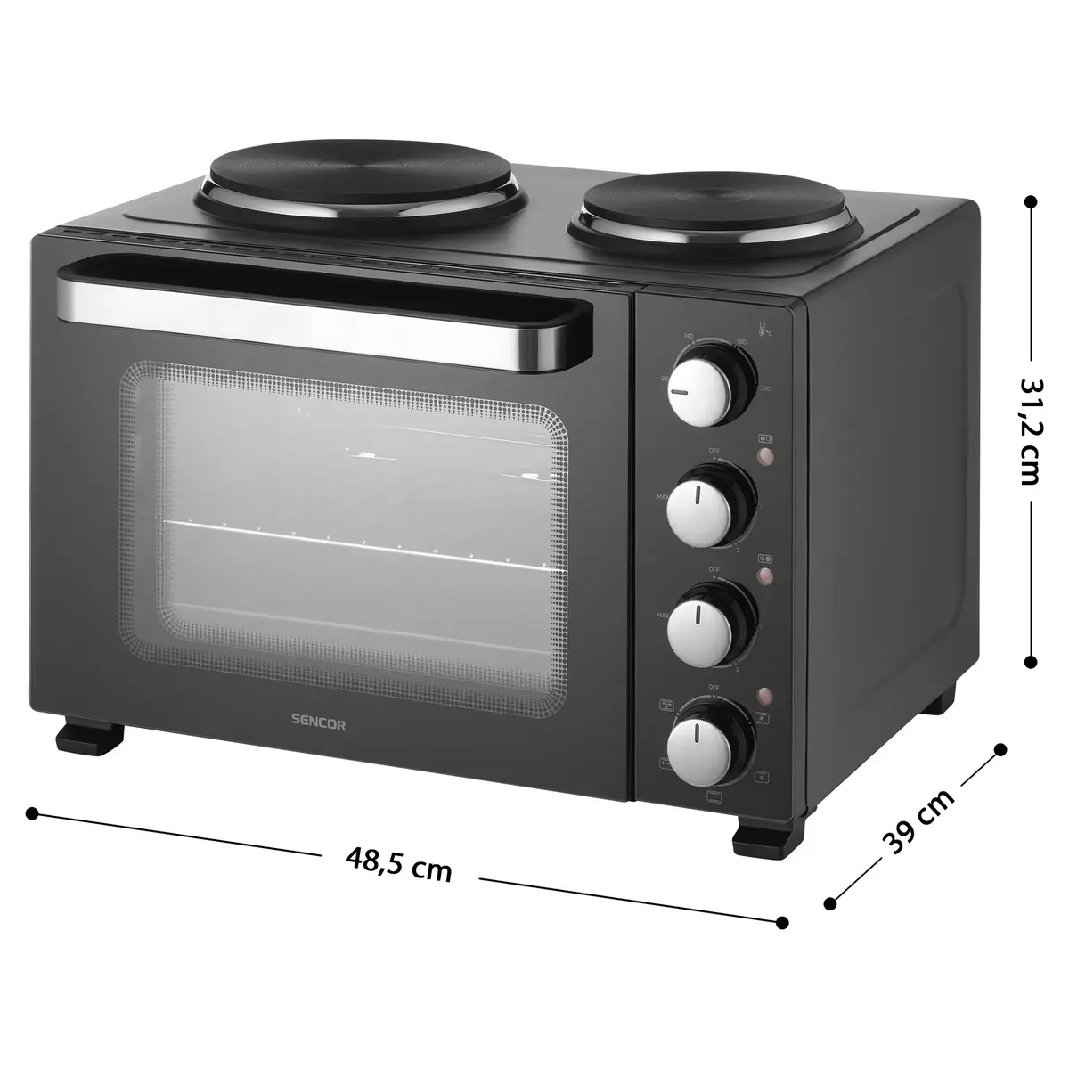 Мини-печь SENCOR SEO2800BK с 2 конфорками Photo 2