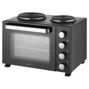 Мини-печь SENCOR SEO3500BK с 2 конфорками, духовка 1500 Вт, конфорки Ø18.5 см (1000 Вт) и Ø15.5 см (700 Вт)