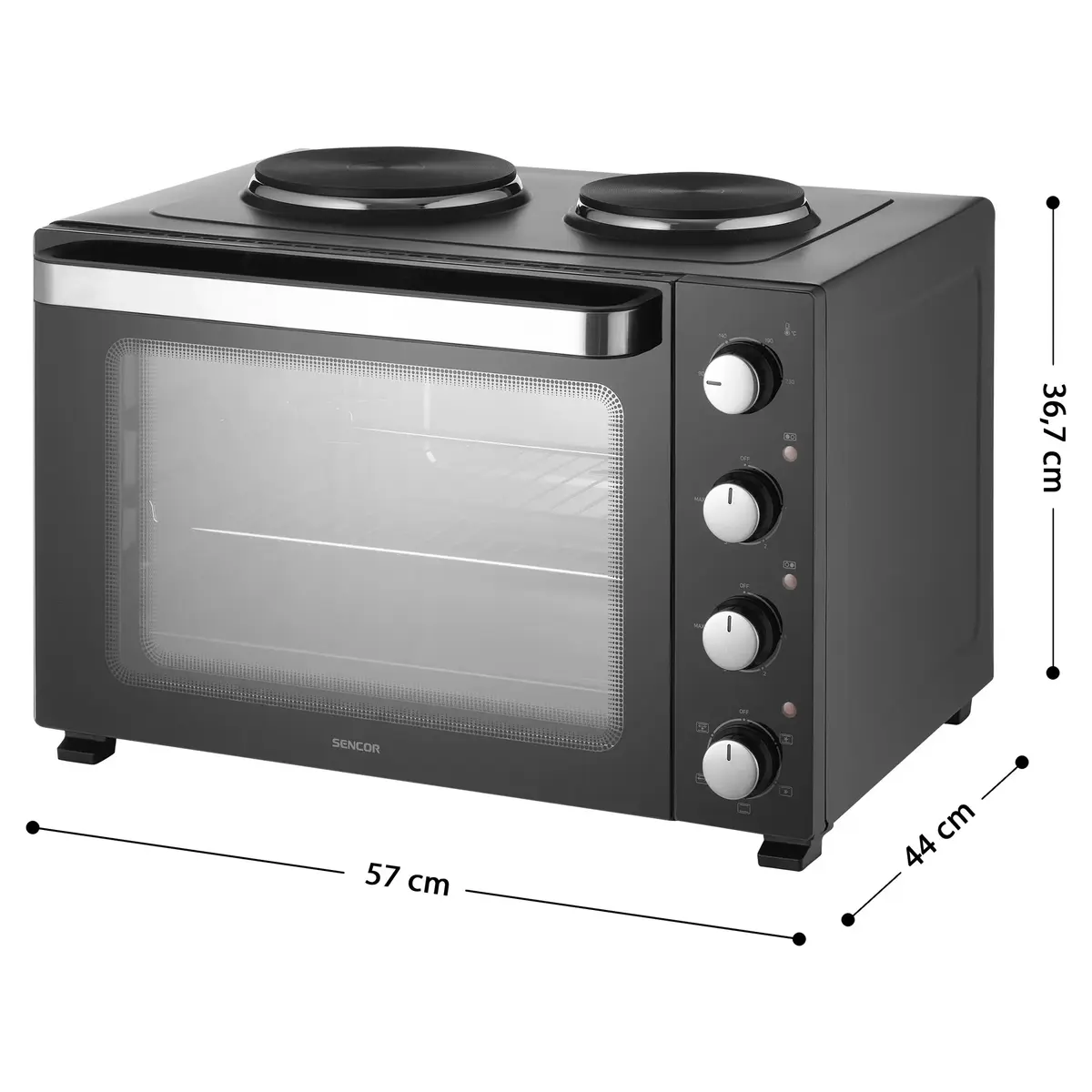 Мини-печь SENCOR SEO4800BK с 2 конфорками Photo 2