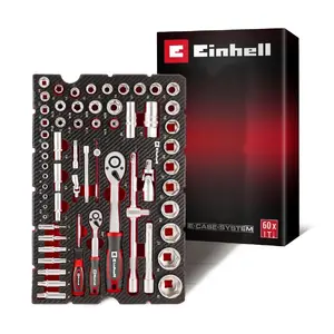 Вставка для кейса с наборами головок и трещоток EINHELL 370520 — 60 предметов, поролон EVA