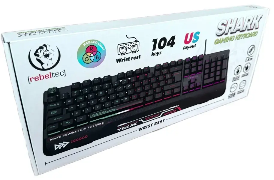 Pilna izmēra spēļu tastatūra Rebeltec SHARK Photo 3