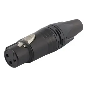 3‑Pole female cable connector EQUIP 3‑Pole XLR, Black, 30.5 g, 19.2×19.2 mm
