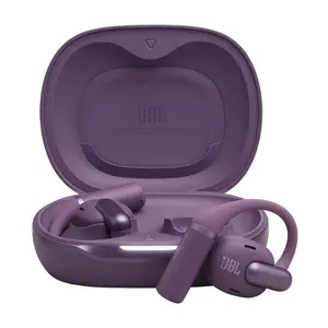 Austiņas JBL Sense Pro TWS Bluetooth ar auss āķi, intrasaurālas 20–40000 Hz USB‑C uzlādes statīvs, violets