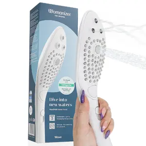 Handheld shower head WOMANIZER Wave — white, ABS, 88×270 mm, 191 g