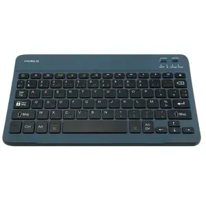 Pārnēsājamā tastatūra MOBILIS 001284 AZERTY franču, Bluetooth, zila, uz baterijām, 246×150×6 mm