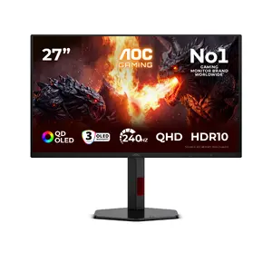 AOC G4 Q27G4ZDR Datora Monitors 26.5 Collas Quad HD QD-OLED Melns Sarkans 2560 x 1440 Pikseļi