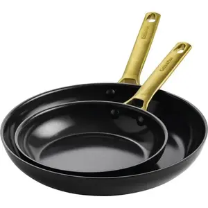 Frying pan set GreenPan CC008480-001 — 2 pcs, black body with gold handles, Ø 20 cm and Ø 26 cm