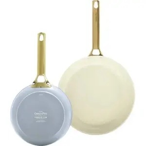 Frying pan set GreenPan CC008484-001, aluminium, 20 cm + 26 cm, blue/green