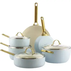 Pan set GreenPan CC008485-001 — mixed cookware set, 6 pieces, blue and gold