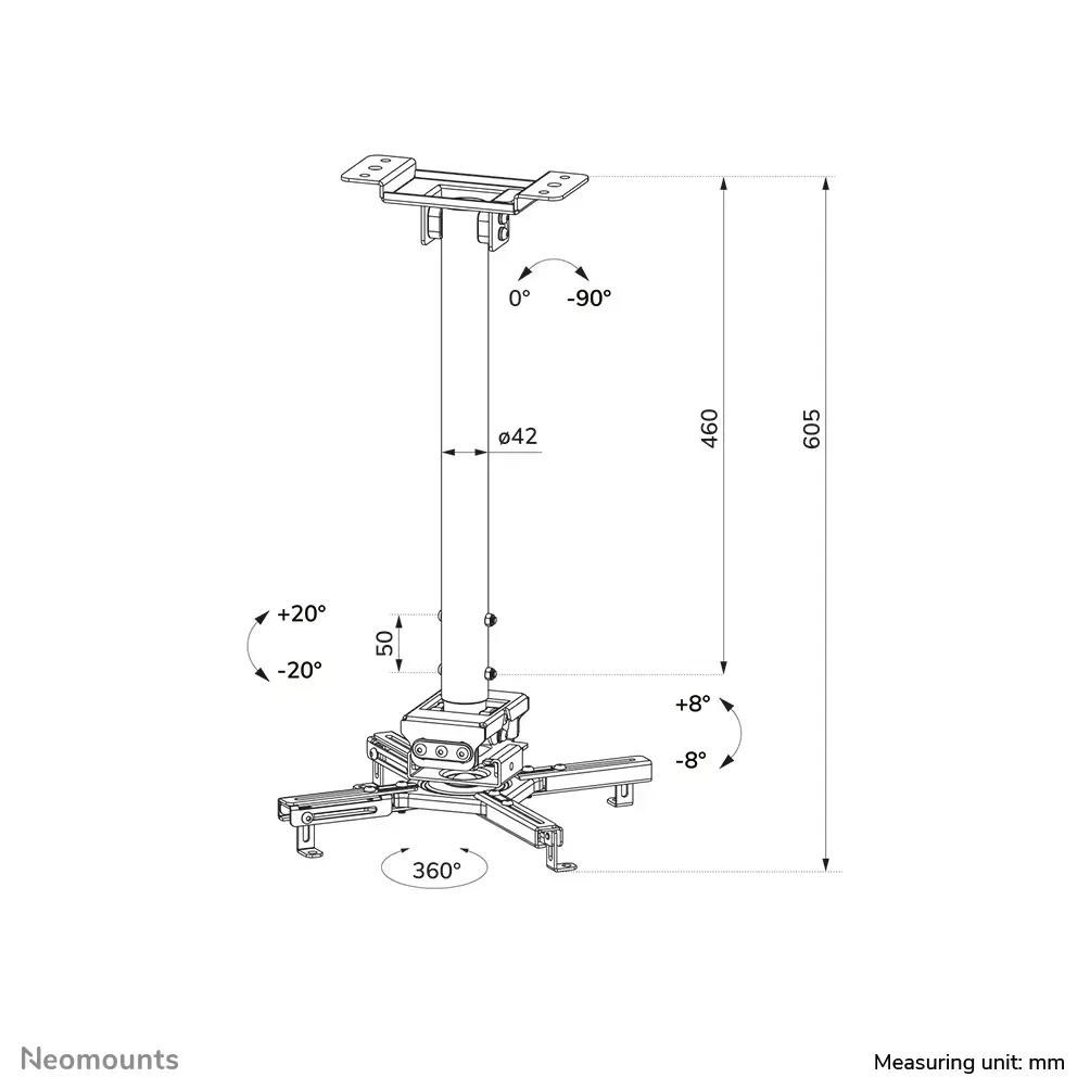 Neomounts CL25-540WH1 потолочное крепление Photo 13