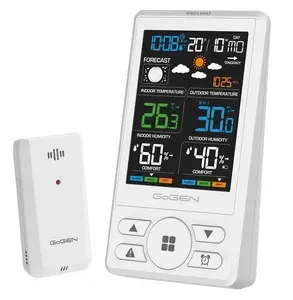 Weather station alarm clock GoGen GOG-ME1250W — white, animated forecast, battery and mains power, Wi‑Fi, smart features
