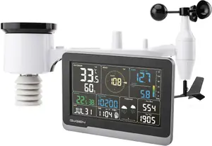 Weather station GoGen GOG-ME4900 — black, animated forecast, Wi‑Fi, battery and mains power, alarm
