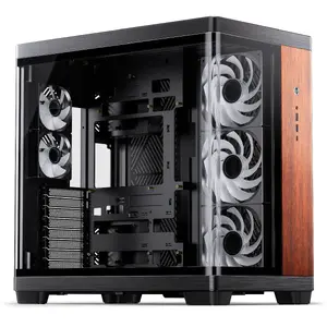 Computer case Jonsbo TK-4 Wood Midi-Tower ATX with Tempered Glass, black