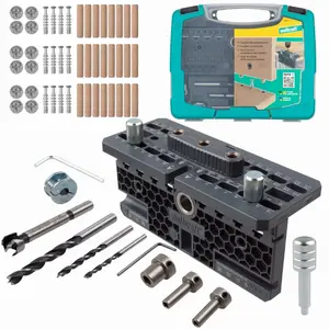 Furniture eccentric connector set, Wolfcraft WF4665000, assembly fittings for panel joints