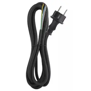 EMOS flexible rubber cable 3×1.5 mm, black, 5 m length