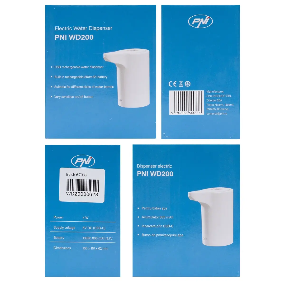 Электрический насос PNI WD200 USB‑C 800 мА·ч Photo 7
