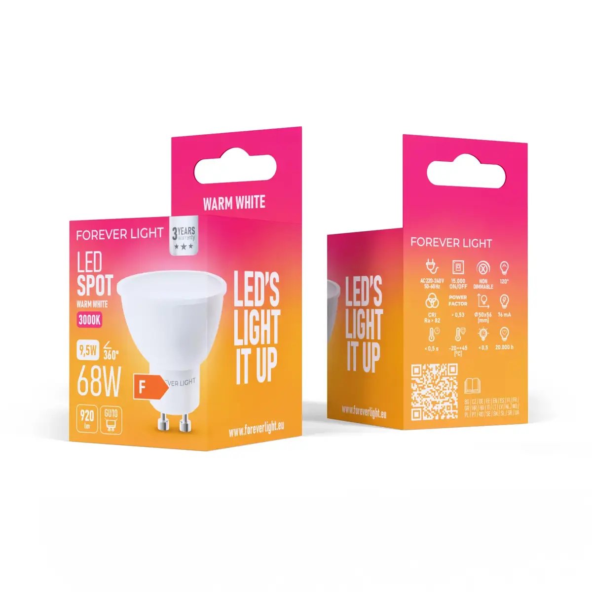 LED лампа GU10 Forever Light 9,5Вт 3000K Photo 2