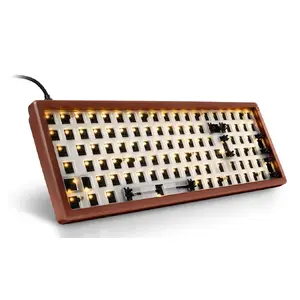 Keyboard Sharkoon SKILLER SGK50 S2 — 96% form factor, 100 keys, Wired USB, RGB backlight, Wood finish