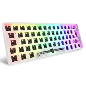 Compact 60% wired keyboard Sharkoon SKILLER SGK50 S4 — QWERTY German layout, RGB backlight, USB, 1.5 m cable, white