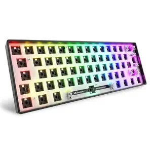 Mechanical compact 60% keyboard Sharkoon SKILLER SGK50 S4 — Wired USB, QWERTY German layout, RGB backlight, 1.5 m cable, black