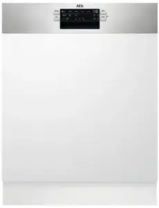 AEG FEE53680ZM Pilnībā iebūvējama trauku mazgājamā mašīna ar 13 trauku komplektiem, 8 programmām, displeju, AquaStop funkciju un D energoefektivitātes klasi