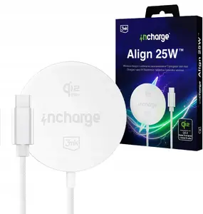 Беспроводное зарядное 3MK Align Qi2 25W для устройств Apple — белый