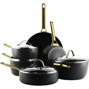 Pan set GreenPan CC008481-001 — mixed 6-piece set, black and gold