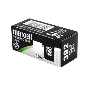 MAXELL single-use Silver-Oxide button battery SR41W (3.6 mm height, 7.9 mm diameter) Box