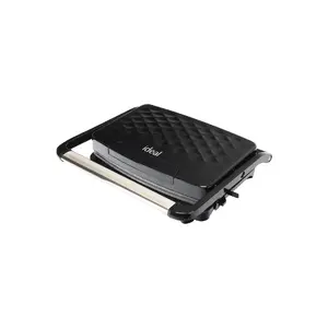Elektriskais kontakta grils IDEAL IK1700, nerūsējošais tērauds, 2 zonas, plaknes 230×145 mm, 2000 W, regulējams termostats, eņģu vāks