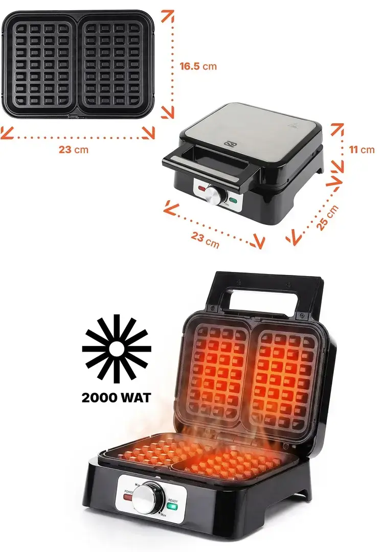 Waffle maker PROMIS WAP1600 — 2 waffles, 1200 W Photo 2