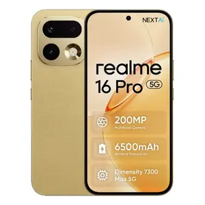 Viedtālrunis REALME realme 16 Pro — 6.8" (17.3 cm), 5G, MediaTek Dimensity, 8 GB RAM, 256 GB, 200 MP, 6500 mAh, zelta