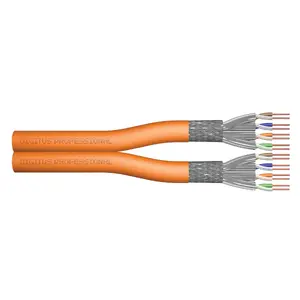DIGITUS CAT7 S/FTP installation data cable, duplex, 500 m, orange, Cca