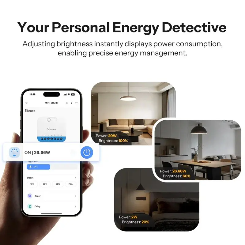 Sonoff MINI-ZBDIM Zigbee умный мини-контроллер/диммер Photo 9