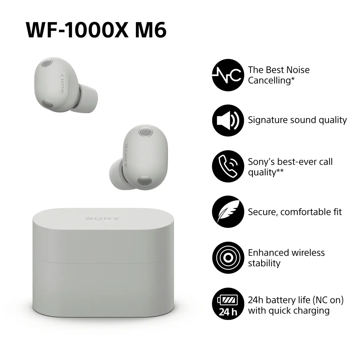 Sony WF1000XM6S.CE7 беспроводные внутриканальные наушники Photo 7