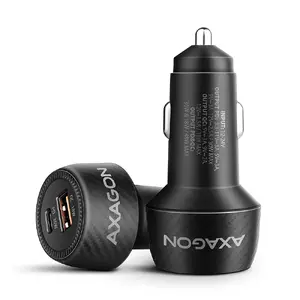 Automašīnas lādētājs AXAGON PWC-PQ48, 48W, USB-C (PD3.0) + USB-A (QC4+), 12–24V, melns