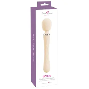 Intīmais nūjiņas masētājs beau coeur Taviro Big Wand Mas — silikons, uzlādējams, kopējais garums 31,7 cm, 9 vibrācijas režīmi abos galuos, ūdensizturīgs