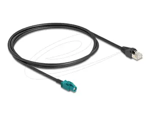 DELOCK networking cable 91371 — HSD Z to RJ‑45, gold‑plated contacts, 0.5 m, black