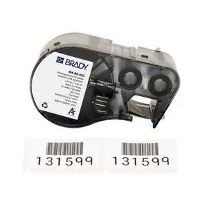 Self-adhesive printer labels Brady M4-60-483, polyester, 2.54 × 5.08 cm, black on white, 140 pcs